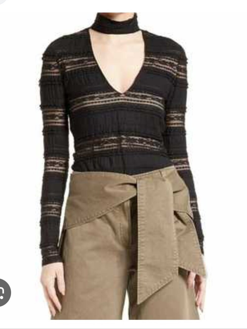 CINQ À SEPT Cecily Choker Lace Blouse